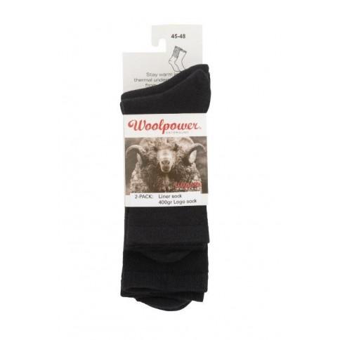 Woolpower 2-pack Logo Sock Liner Black